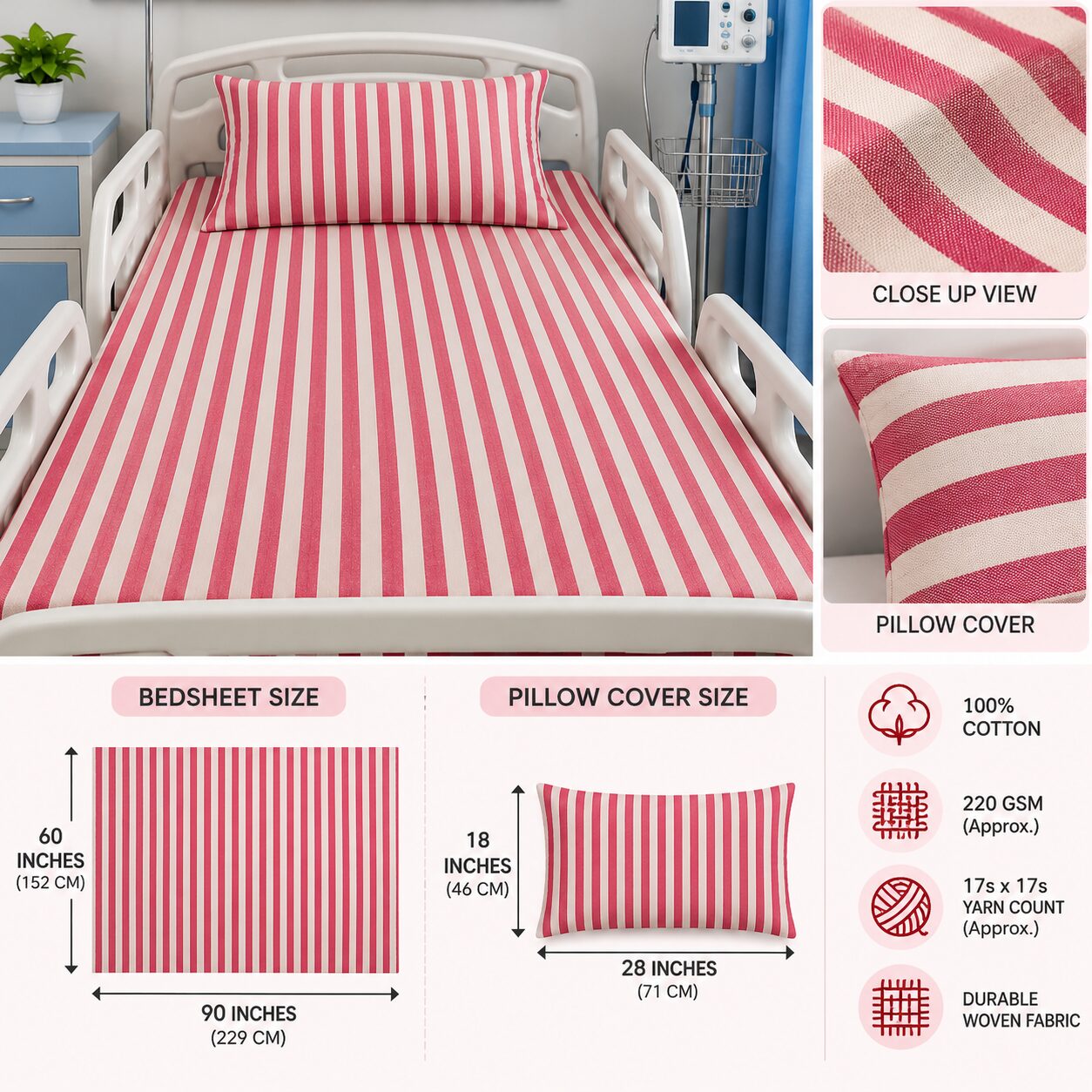 Hospital Bedsheet Size and Fabric Guide